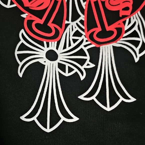 Chrome Hearts Black Tee with Red and White Design - Picture 14 of 16